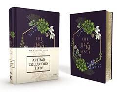Niv Artisan Collection Bible Cloth Over Board Navy Floral